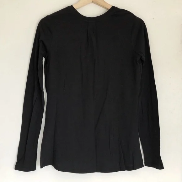TWIK XS Black Long Sleeve Mixed Fabric Pleated Top - Picture 3 of 15
